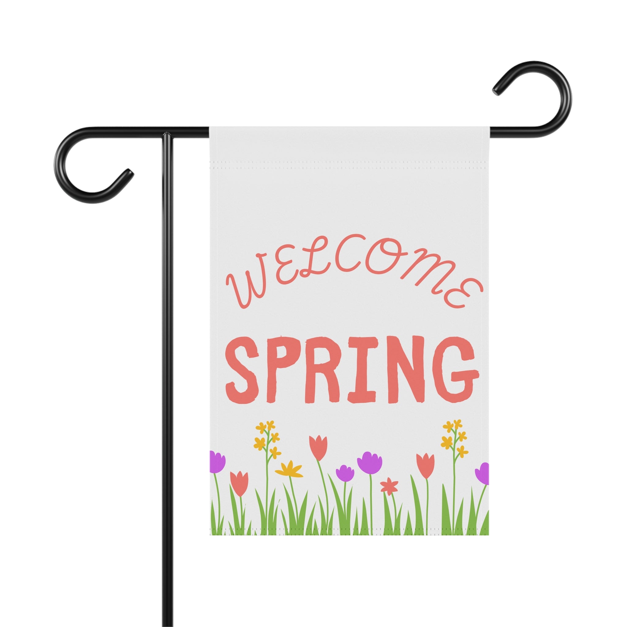 Welcome Spring Garden Flag | Garden Banner, Floral Tulip Yard Decor