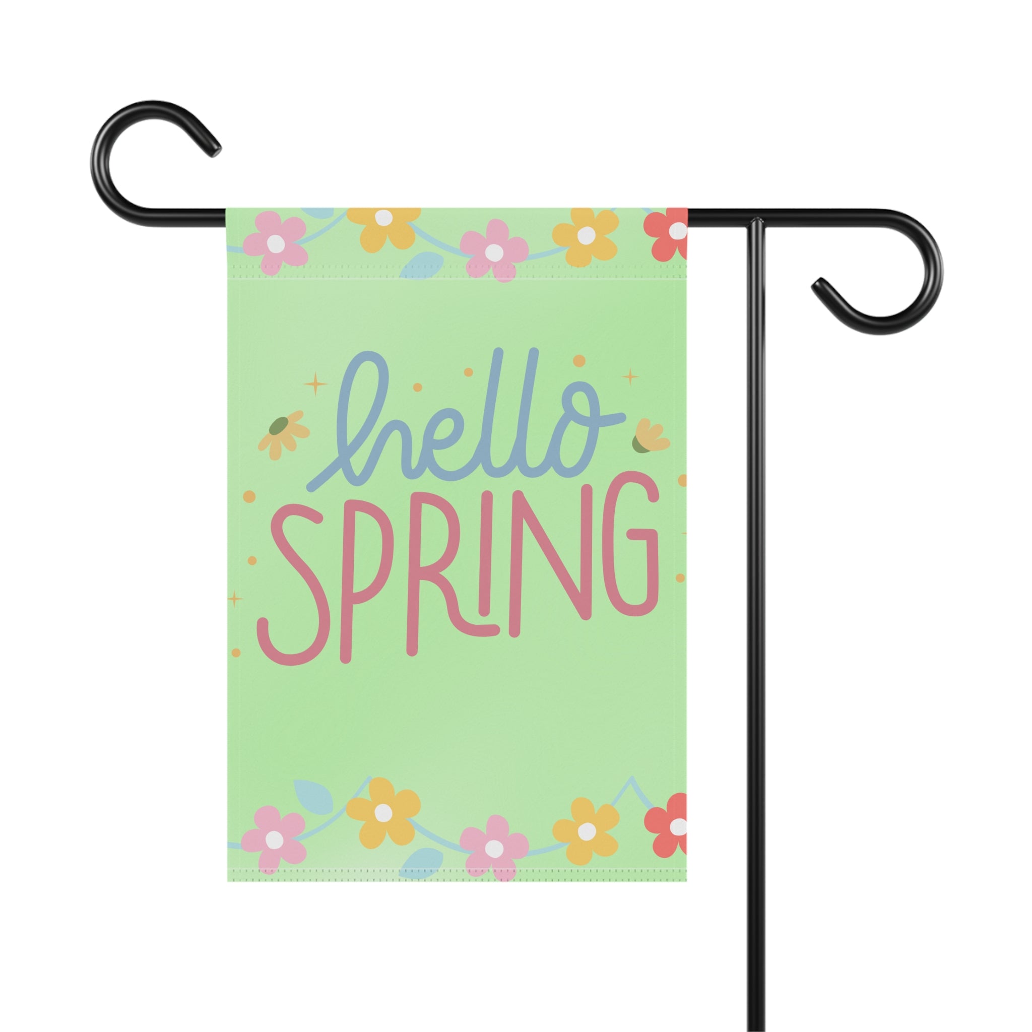 Hello Spring garden flag | House banner, floral spring décor