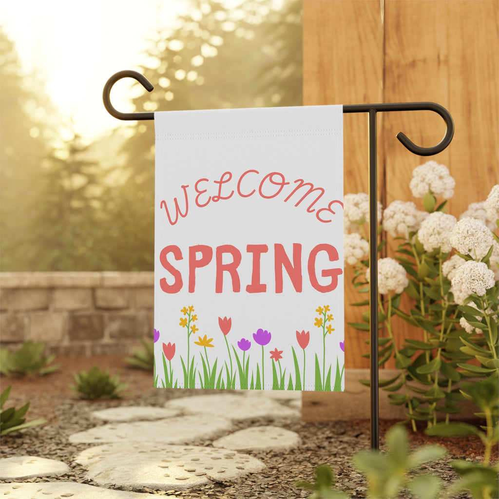 Welcome Spring Garden Flag — Floral Outdoor House Banner