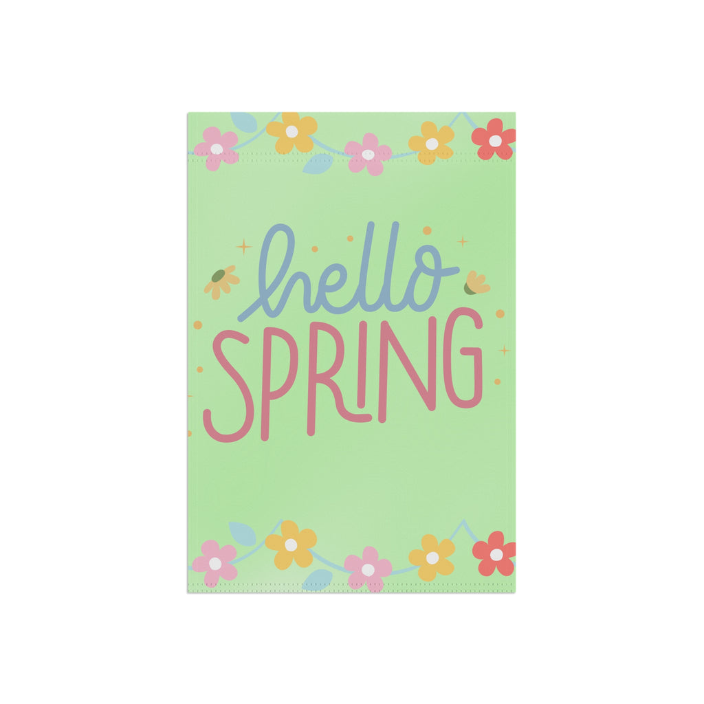 Hello Spring Garden Flag - Floral Welcome Banner for Yard & Porch