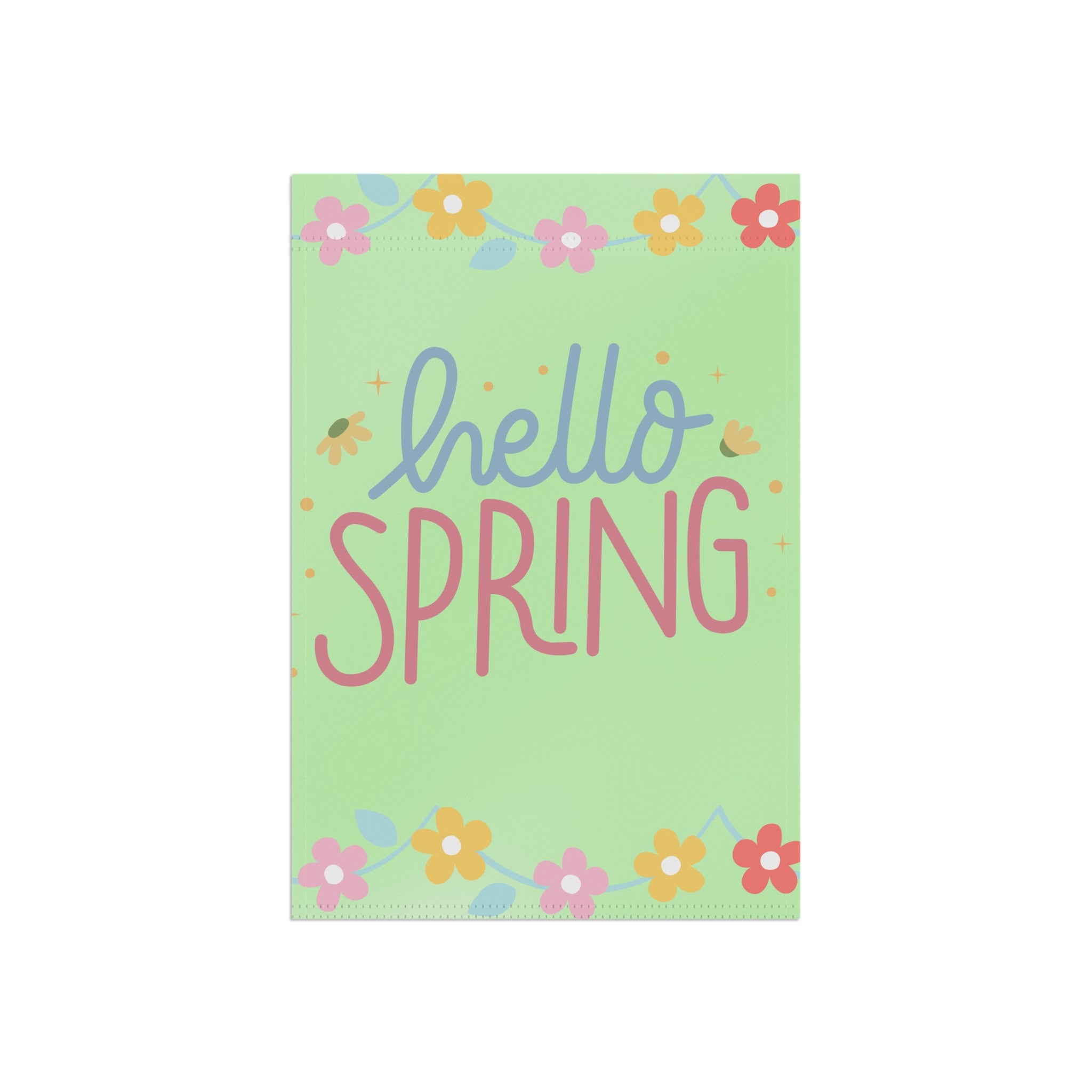 Hello Spring Garden Flag - Floral Welcome Banner for Yard & Porch