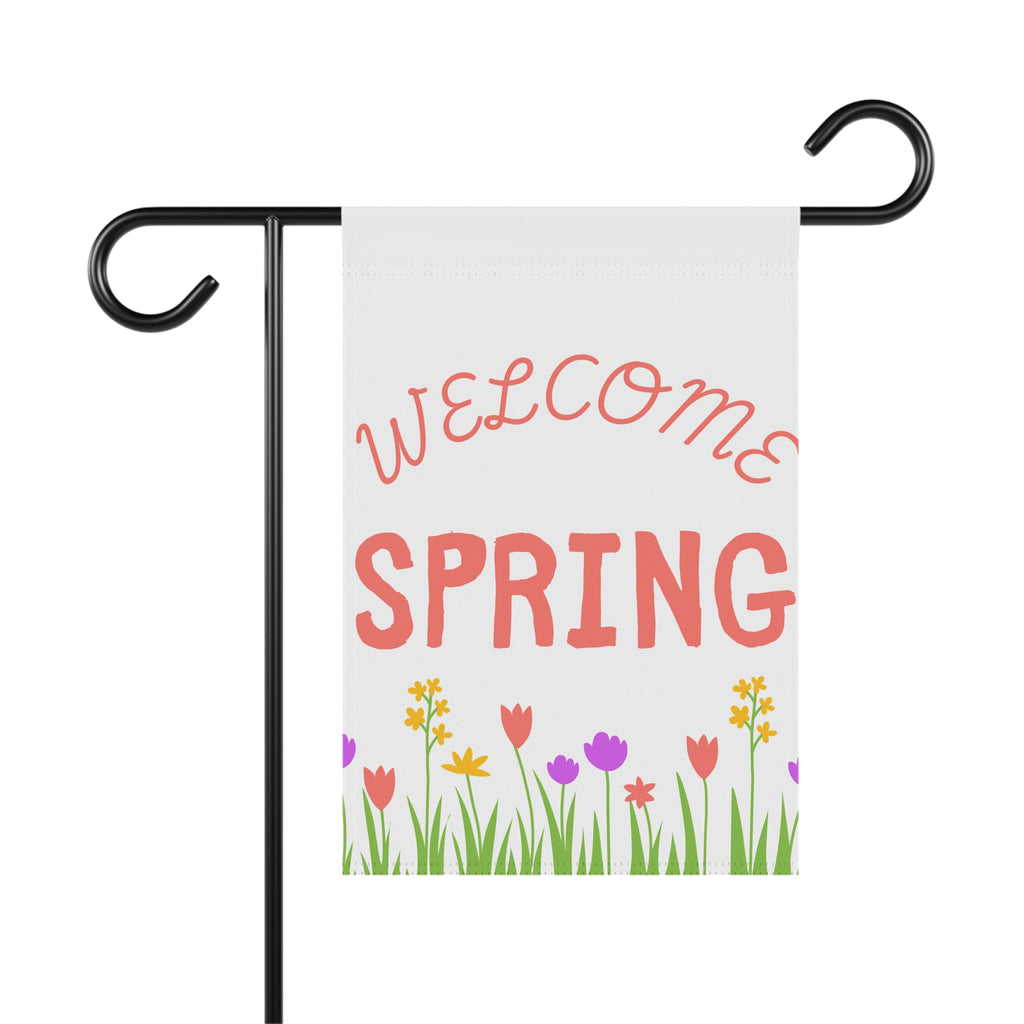 Welcome Spring Garden Flag — Floral Outdoor House Banner