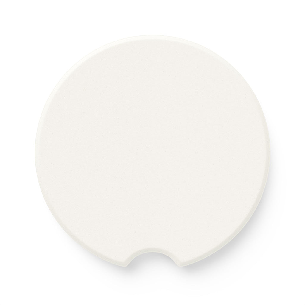 Soapstone Car Coaster — "My Driving Scares Me Too" Pastel Check Vinyl Cup Holder Insert