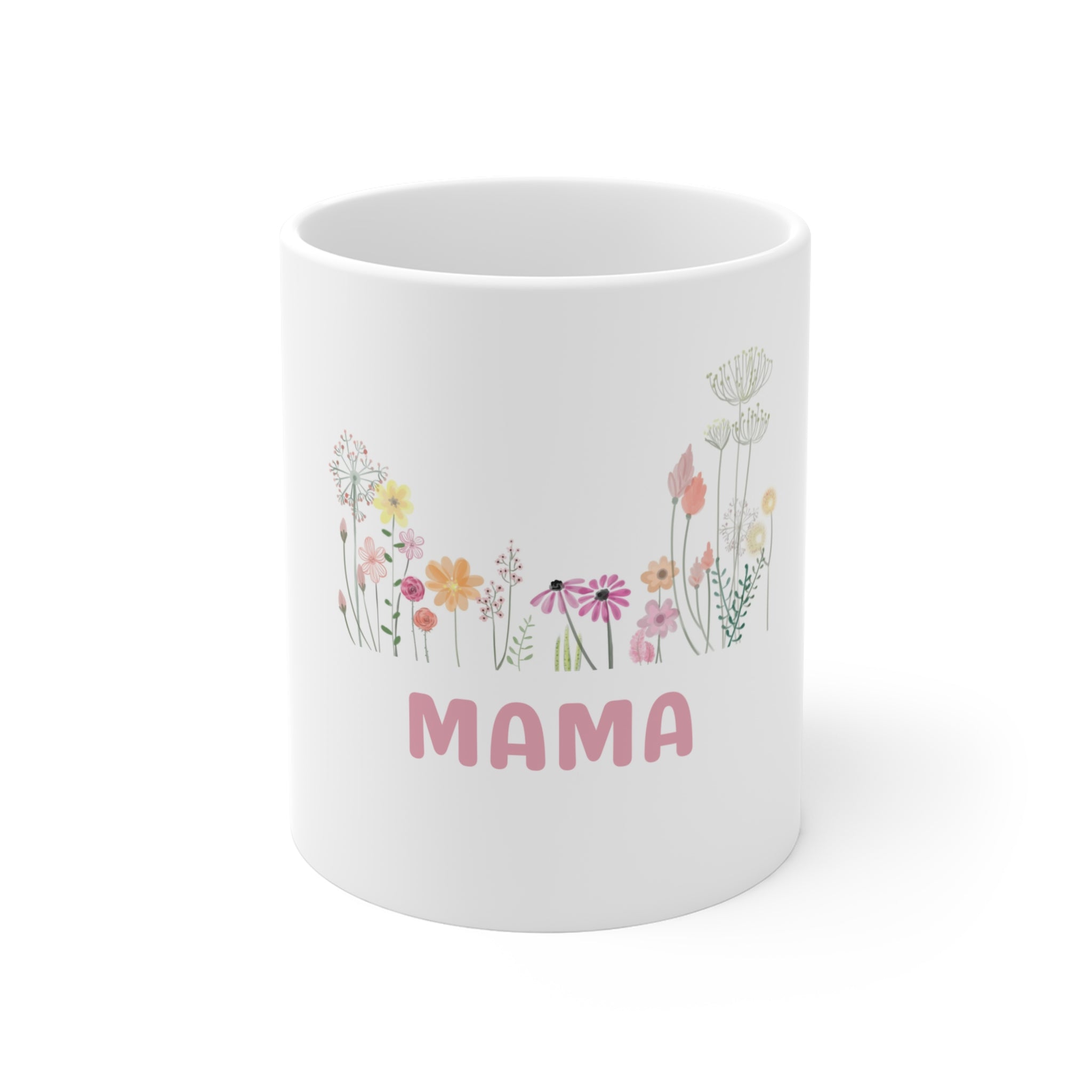 Mama floral bouquet Mug | 11oz ceramic, pastel wildflowers