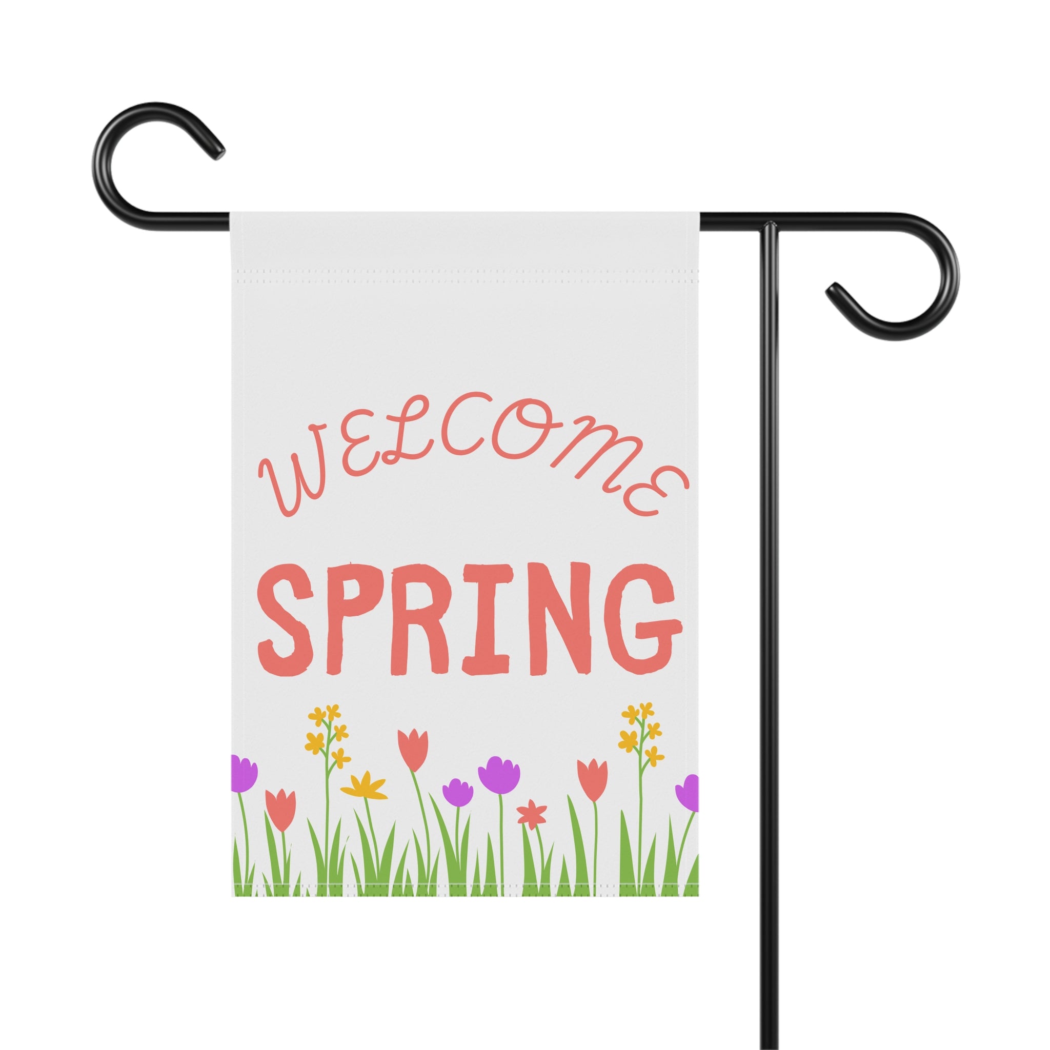 Welcome Spring Garden Flag | Garden Banner, Floral Tulip Yard Decor