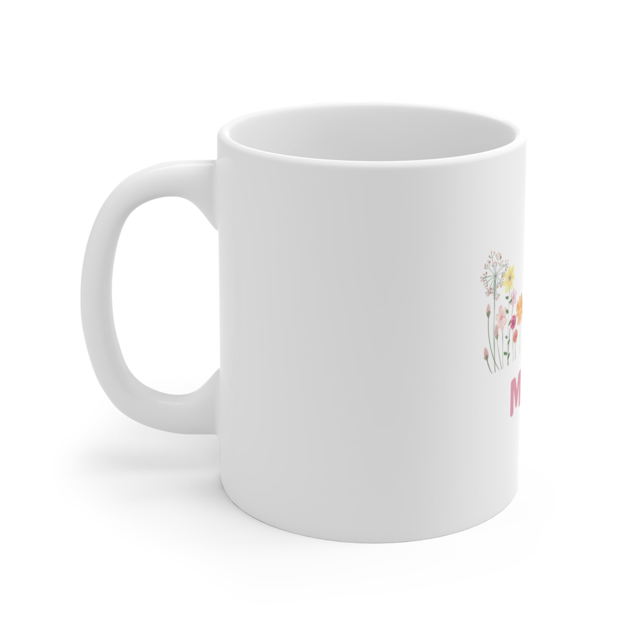 Mama floral bouquet Mug | 11oz ceramic, pastel wildflowers