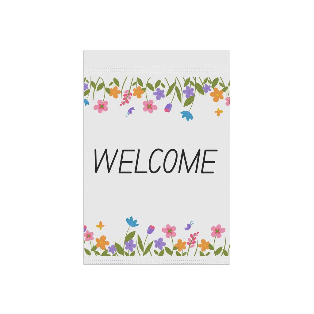 Welcome Floral Garden Flag - Decorative Outdoor House Banner