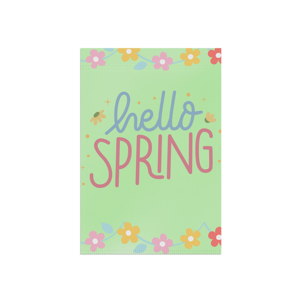 Hello Spring garden flag | House banner, floral spring décor