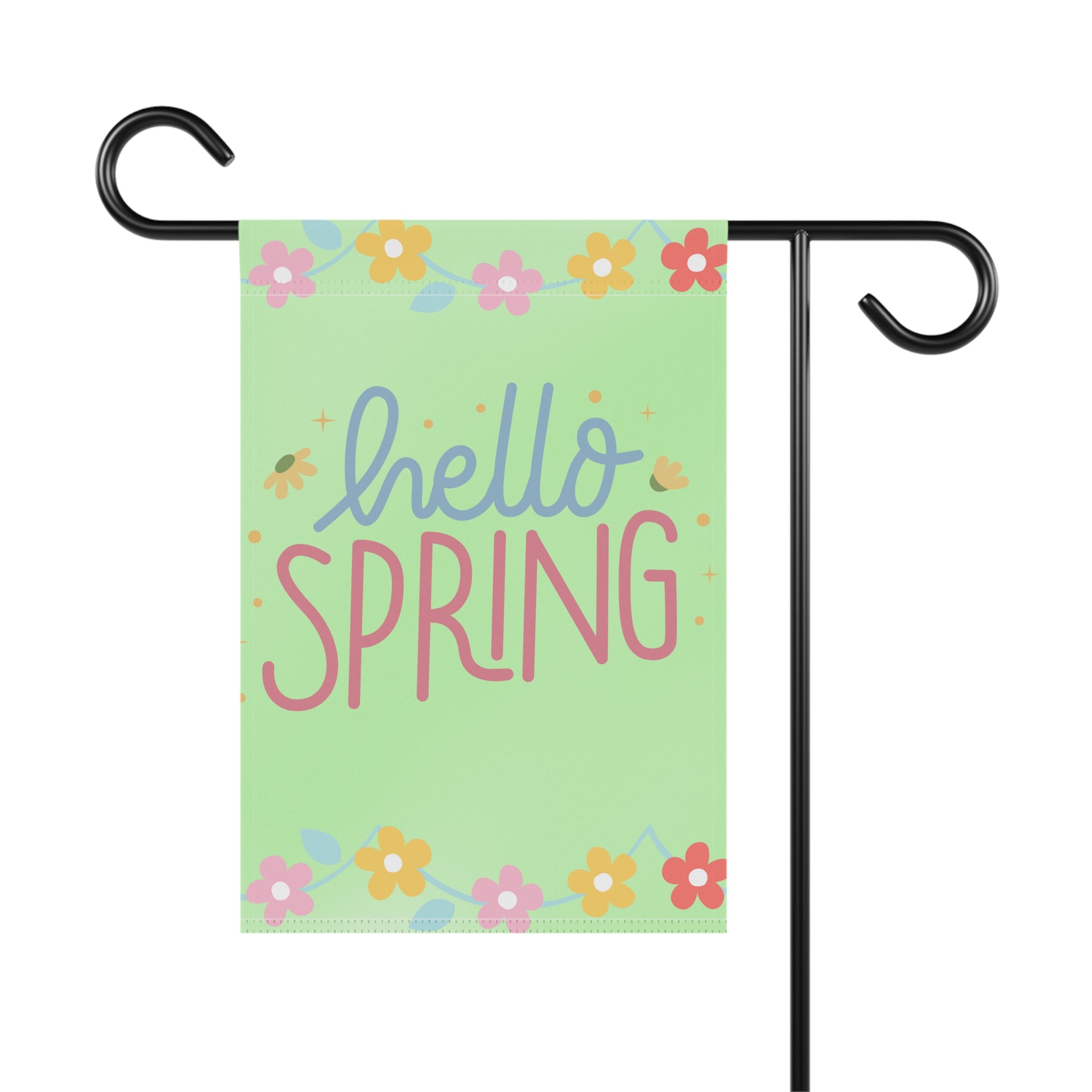 Hello Spring Garden Flag - Floral Welcome Banner for Yard & Porch