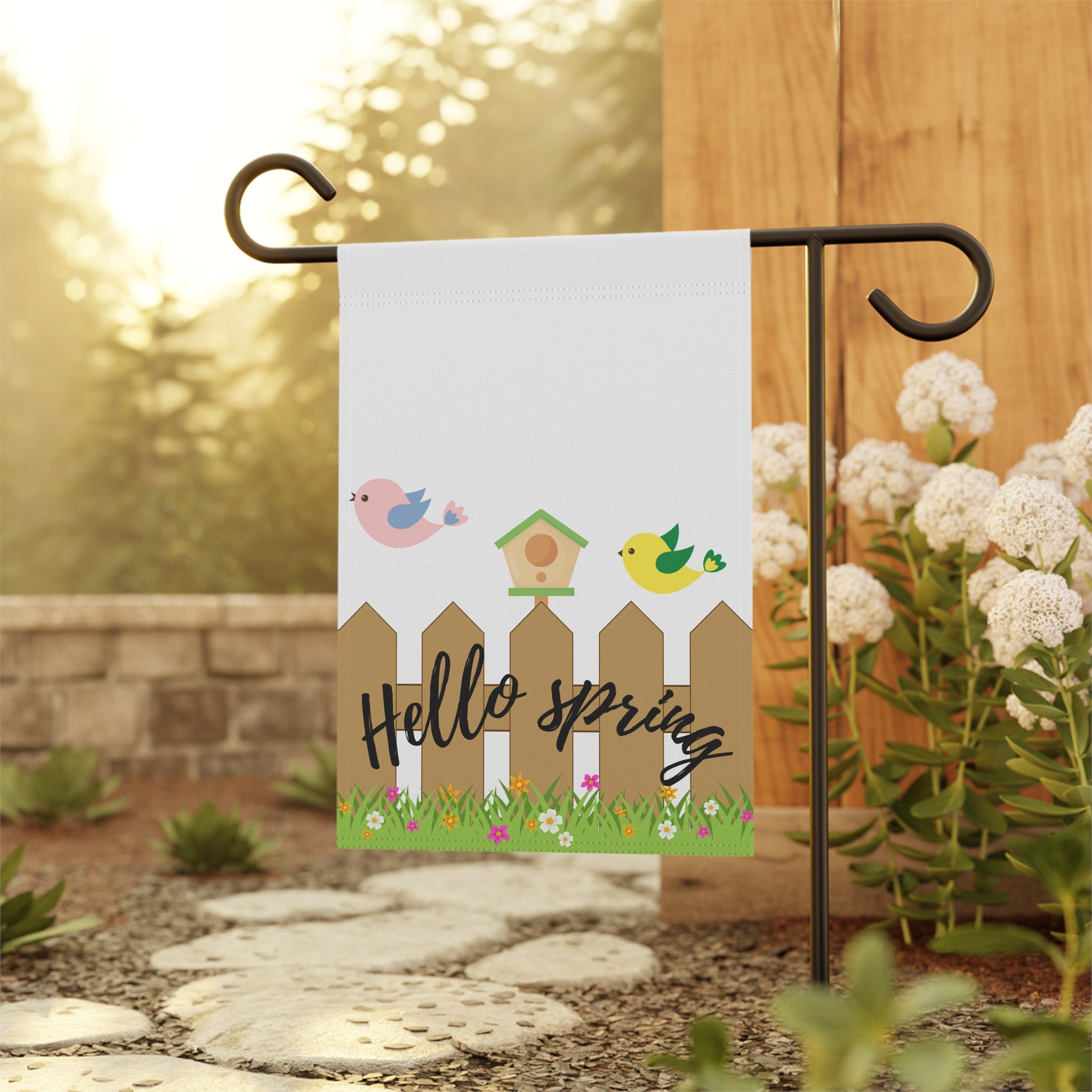 Hello Spring garden flag | House banner
